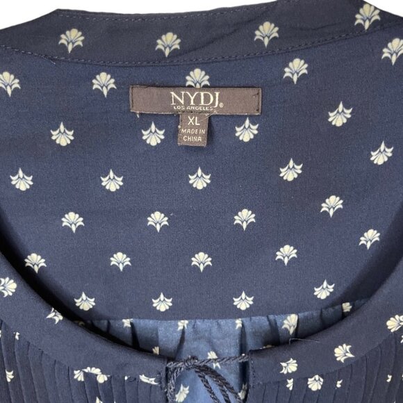 NYDJ LOS ANGELES Women's Split Neck 70's Style Smock Tunic Top XL Multicolor - Picture 5 of 16